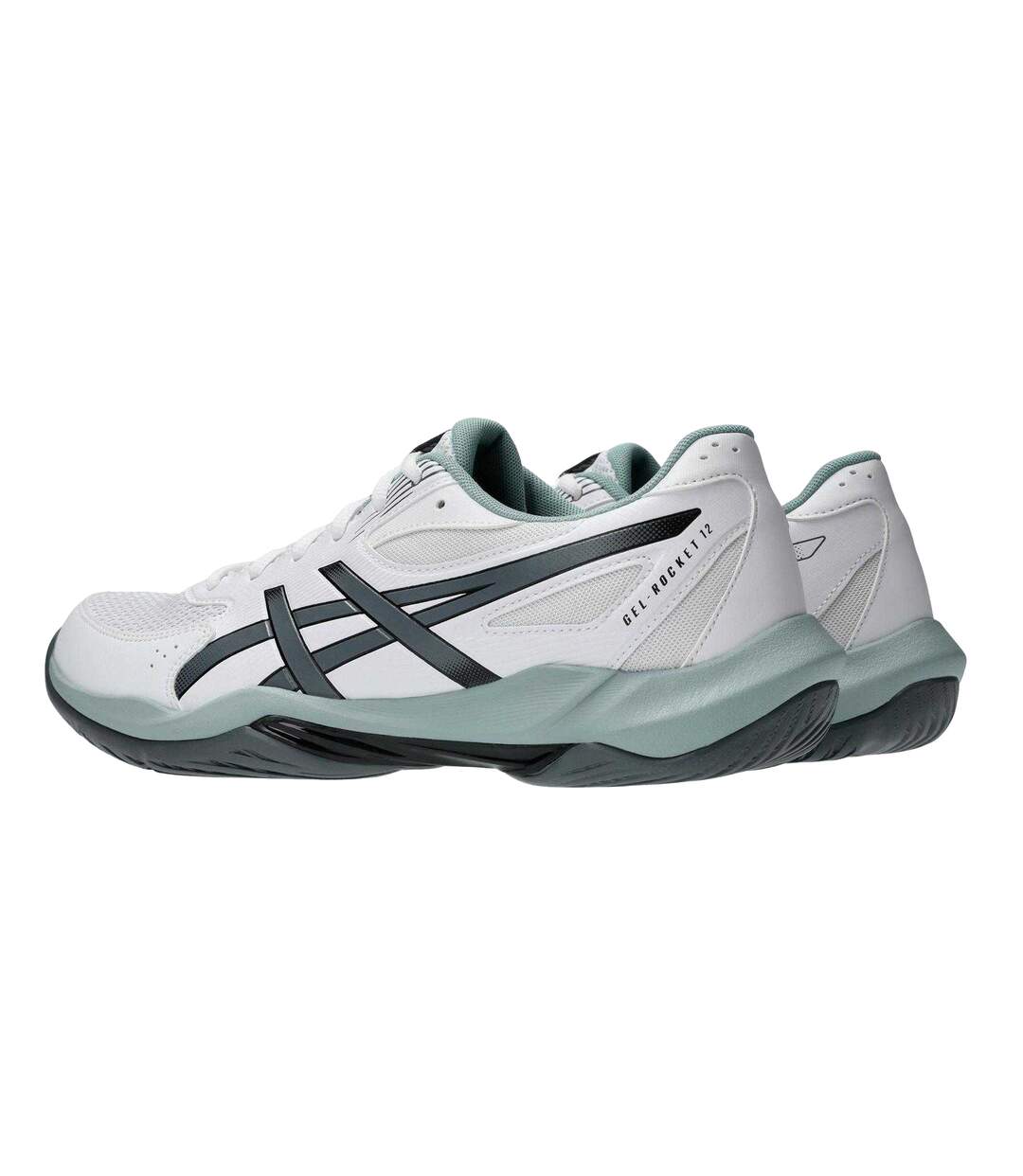 Mens Rocket 12 Indoor Court Trainers White Steel Asics-2