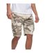 Mens Watchford Camo Cargo Shorts Stone Crosshatch-4