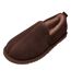 Leather mens sheepskin lined soft suede sole slippers chocolate Eastern Counties