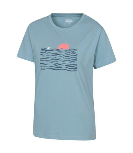 Womens/ladies devon relaxed fit t-shirt pale blue Mountain Warehouse