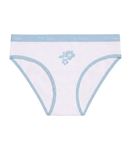 Lot de 3 slips femme  en coton uni et imprimé ceinture fine 2cm Pck1 Pierre Cardin