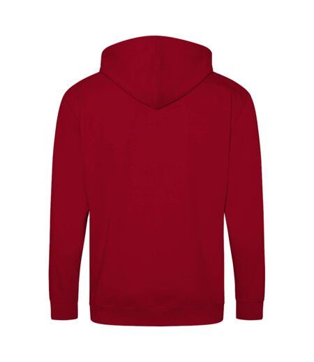 Awdis Plain Mens Hooded Sweatshirt / Hoodie / Zoodie (Fire Red)