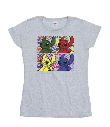 Disney T-Shirt coton Pop Art Lilo & Stitch Femme/Femme (Gris sportif) - UTBI25878