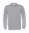 Polo homme manches longues - PU414 - gris heather