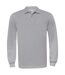 Polo homme manches longues - PU414 - gris heather