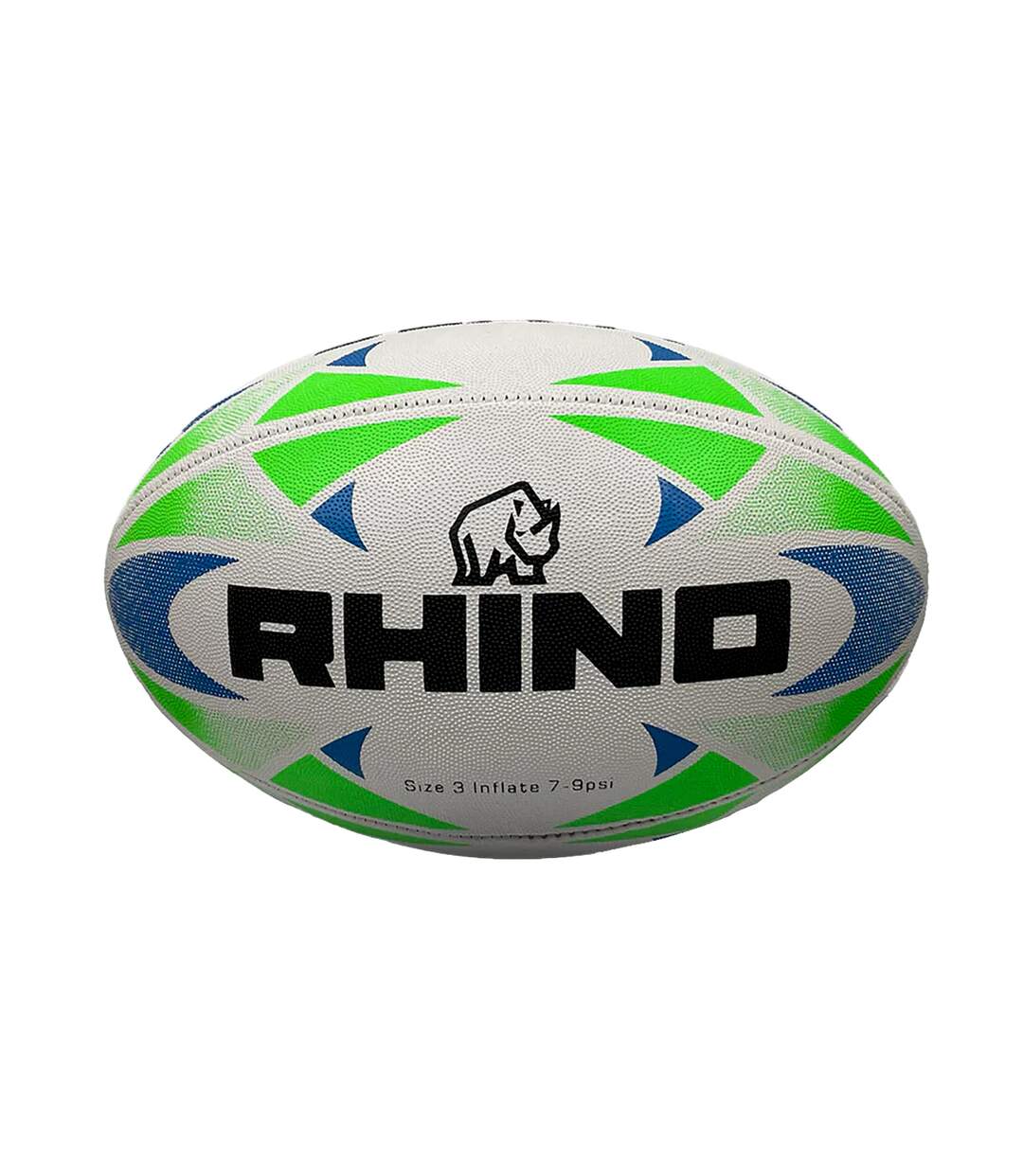 Ballon de rugby blast taille 5 blanc / bleu / vert Rhino-2