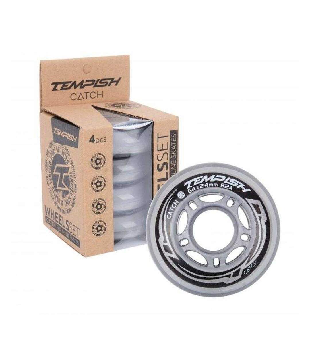 Lot De 4  Roues De Patins À Roulettes 76 Mm Gris Tempish-3