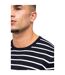 Mens Striped Rib Knit Sweater Top Navy Marshall Artist-4