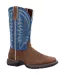 Bottes De Cowboy Rebel Homme Marron Bleu Denim Durango-1