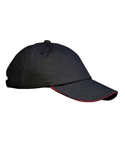 Result Unisex Low Profile Heavy Brushed Cotton Baseball Cap With Sandwich Peak (Navy/White) - UTBC963