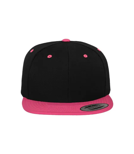 Classic Two Tone Cap Black Neon Pink Flexfit