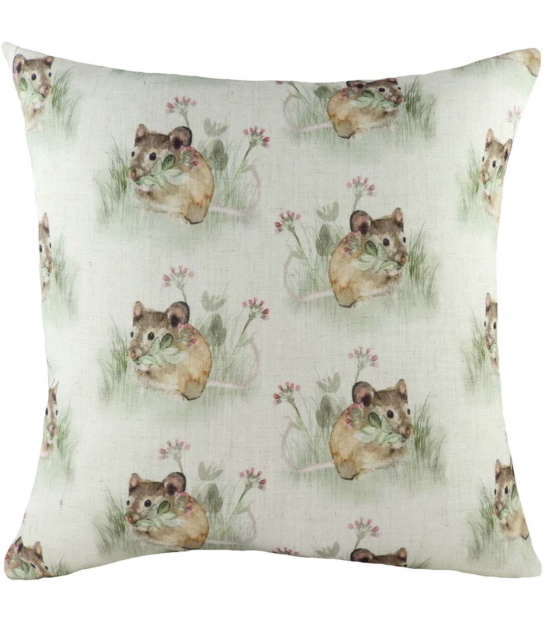 Hedgerow mouse cushion cover one size brown/green Evans Lichfield