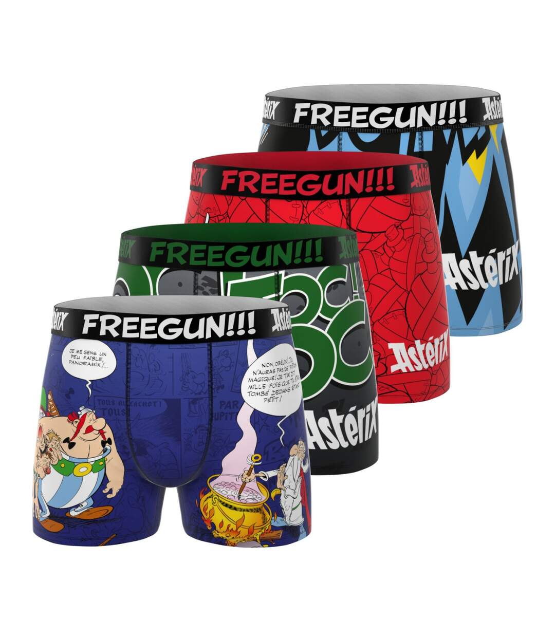 Lot de 4 boxers homme Asterix Freegun-1
