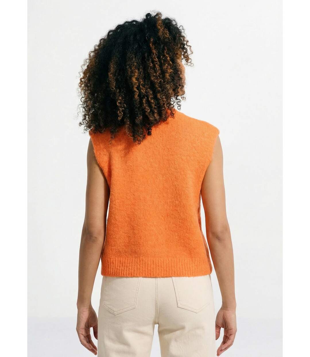 Pull sans manches en maille avec laine-2