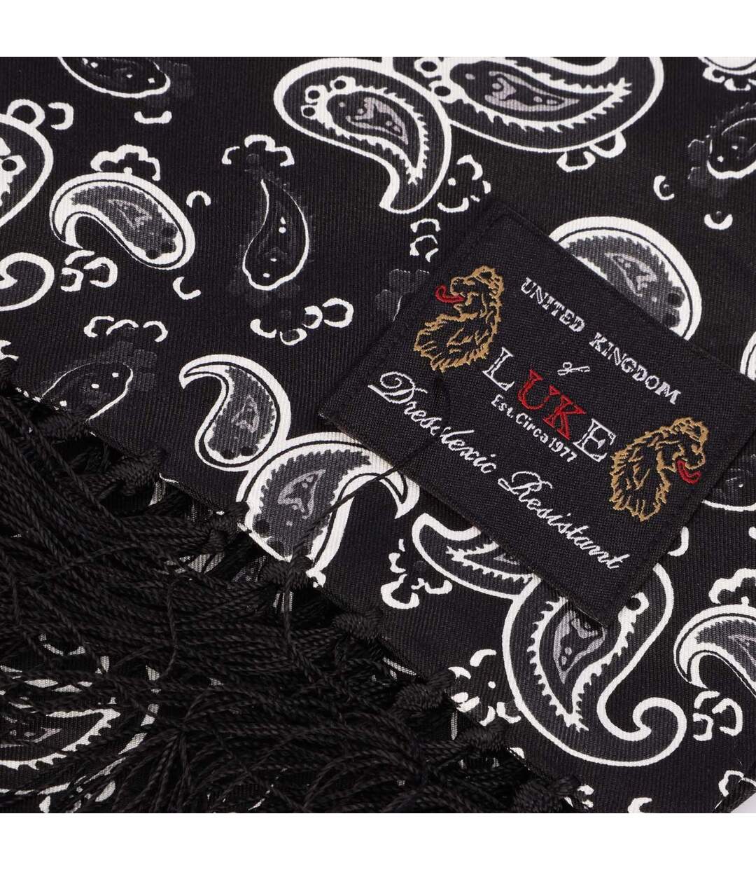 Womens/ladies One Paisley Silk Scarf One Size Black White Luke 1977-2