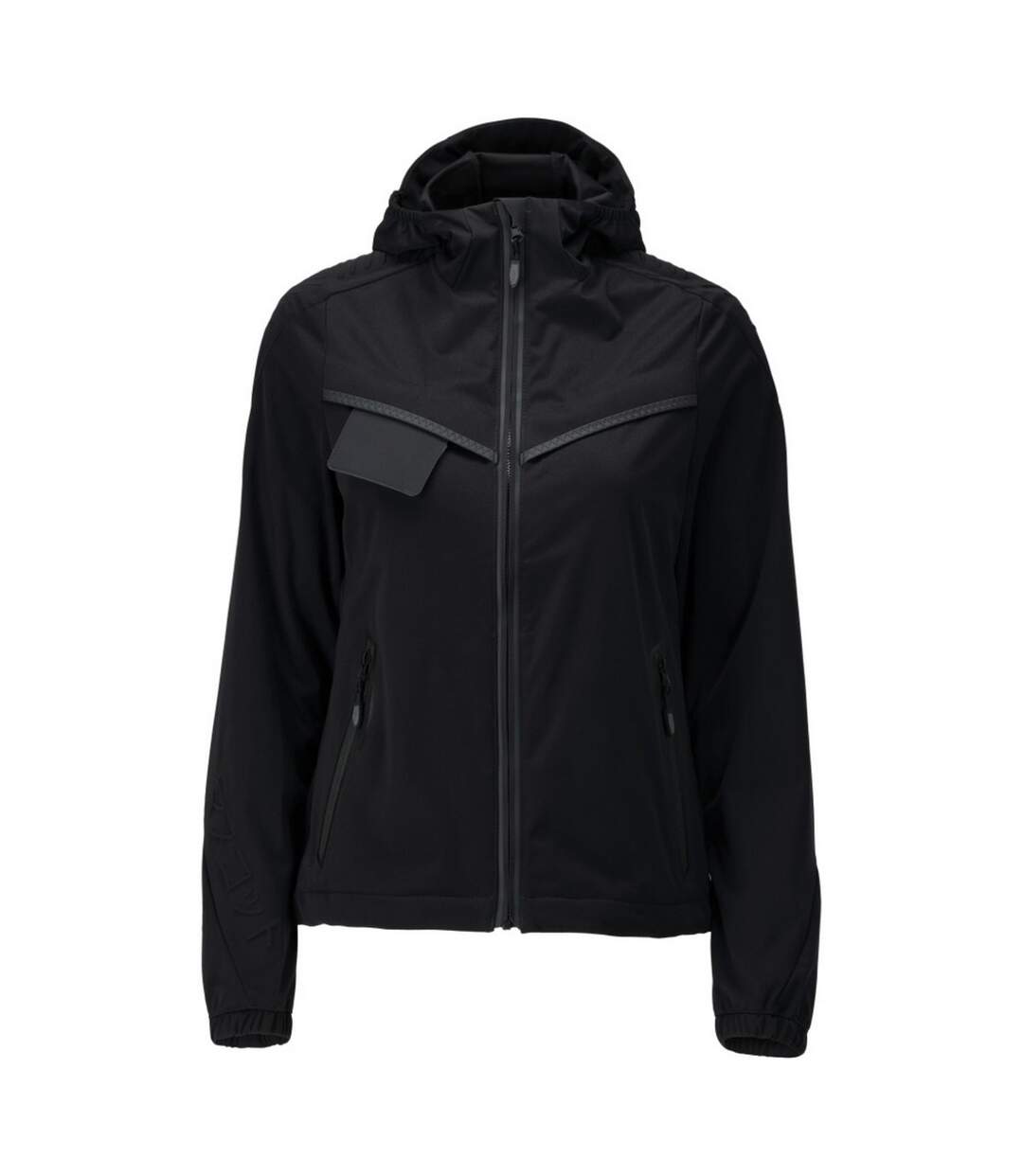 Womens/ladies Customised Stretch Hooded Jacket Black Mascot-1