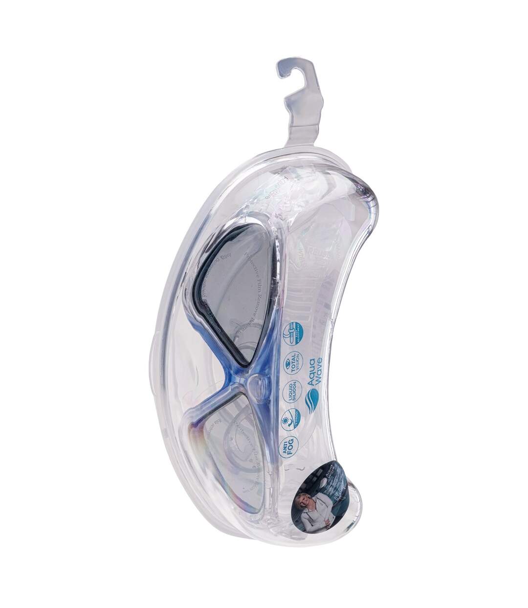 Lunettes De Natation Fliper Adulte Transparent Bleu Fumée Aquawave-2