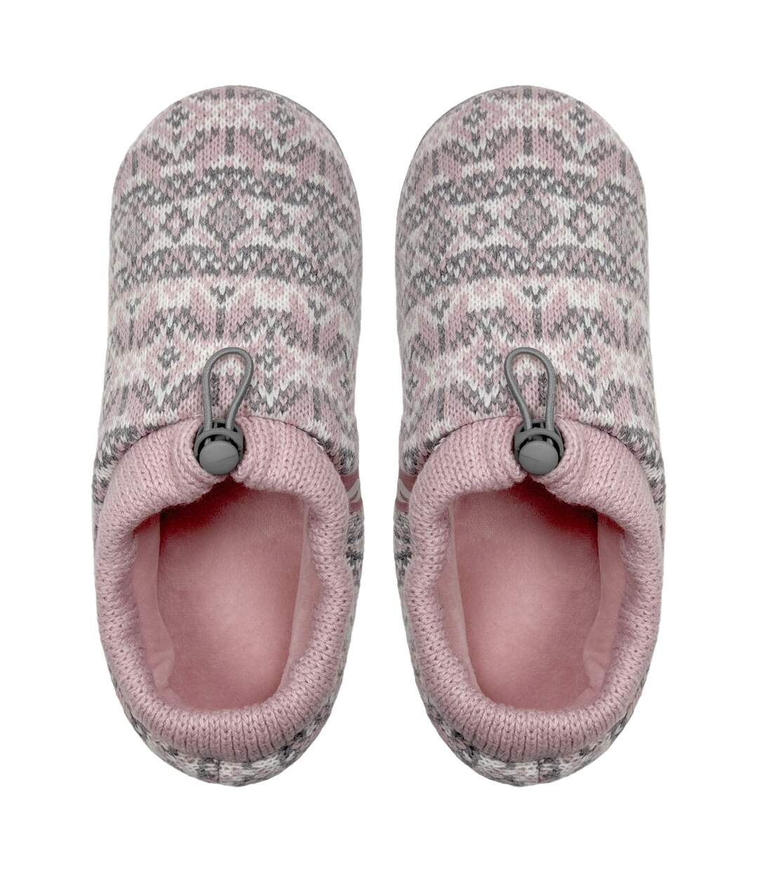 Ladies Knitted Drawstring Slippers for Winter-2