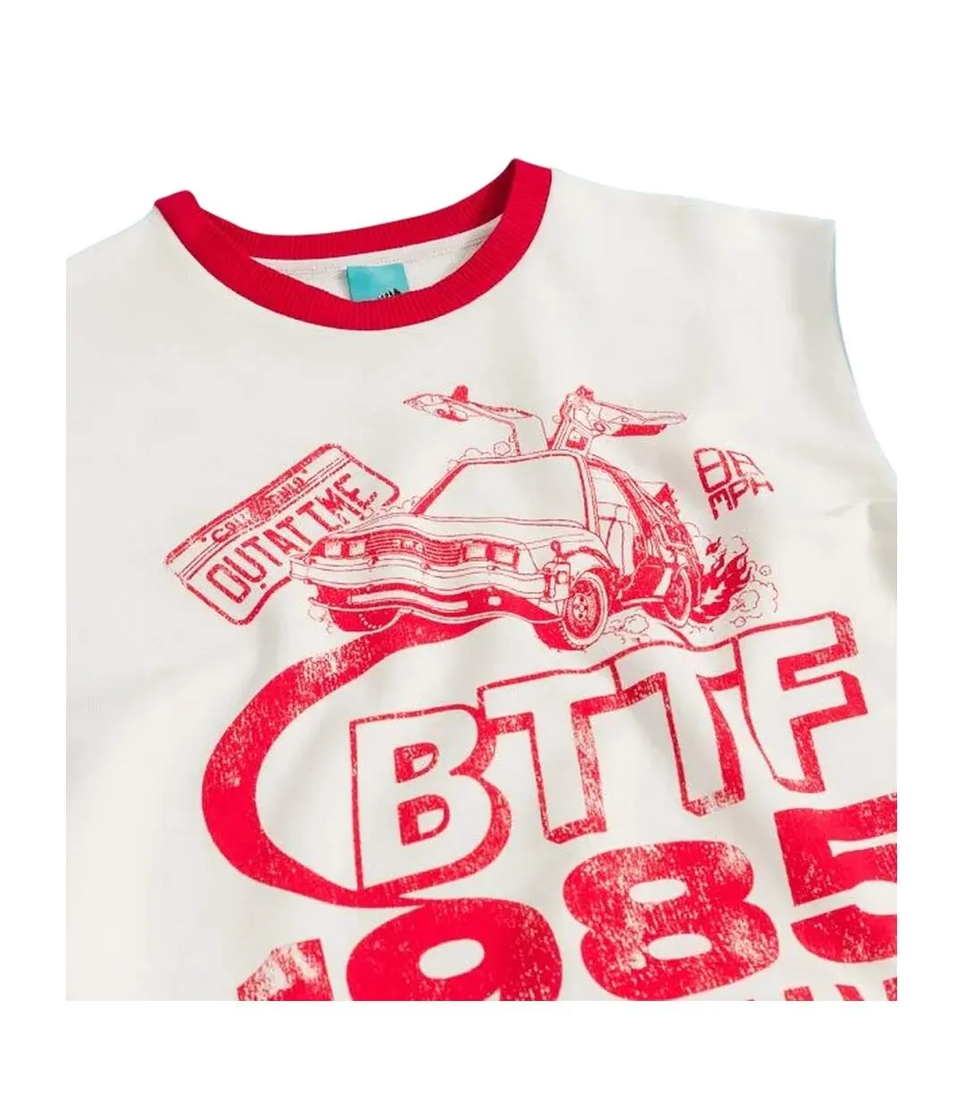 Unisex Adult Retro Colour Block Sweatshirt White Blue Red Back To The Future-4