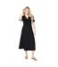 Womens/ladies button v neck midi dress black Dorothy Perkins