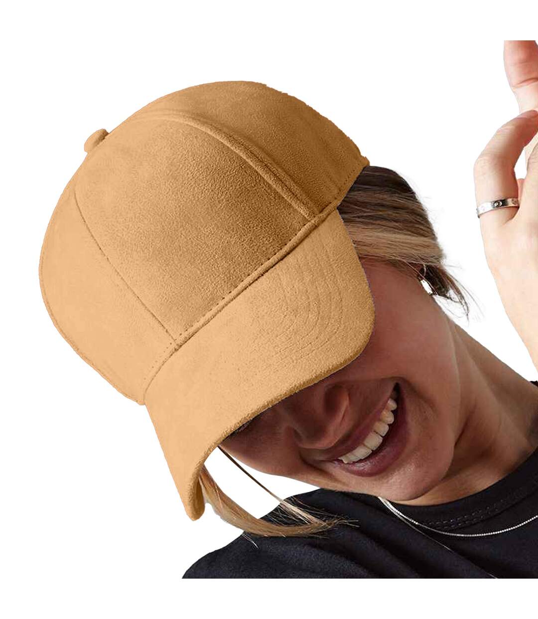 Casquette Unisexe Adulte En Faux Suède À 6 Panneaux Marron Beechfield-1