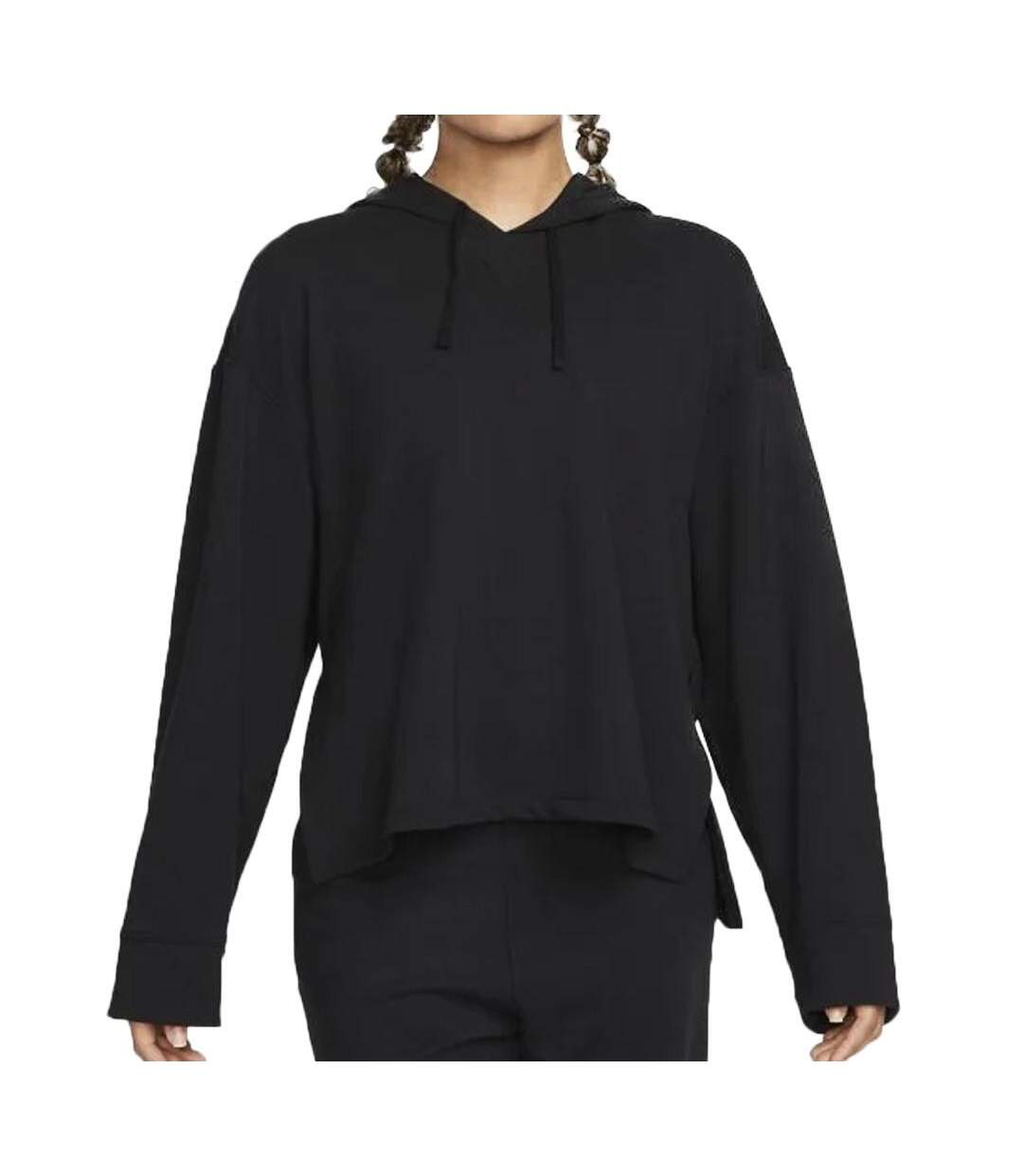 Sweat à capuche noir femme nike yoga - xs-1