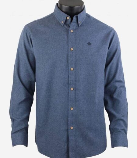 CHALLENGER BUCAREST2 — Chemise à carreaux manches longues flanelle bleu : le confort chaud au style classique