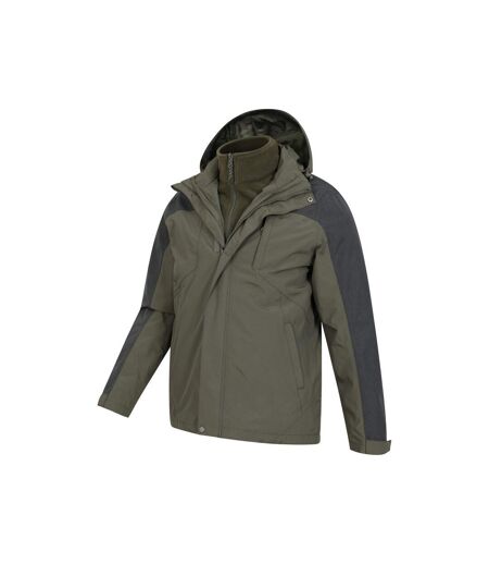 Mens District Extreme 3 In 1 Waterproof Jacket Khaki Green Mountain Warehouse