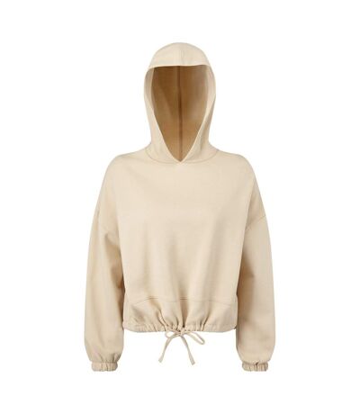 Sweat court à capuche femme beige pâle TriDri