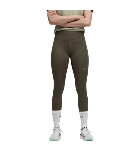 Womens/ladies Hyrox Performance Compression Tight Leggings Dark Olive Puma