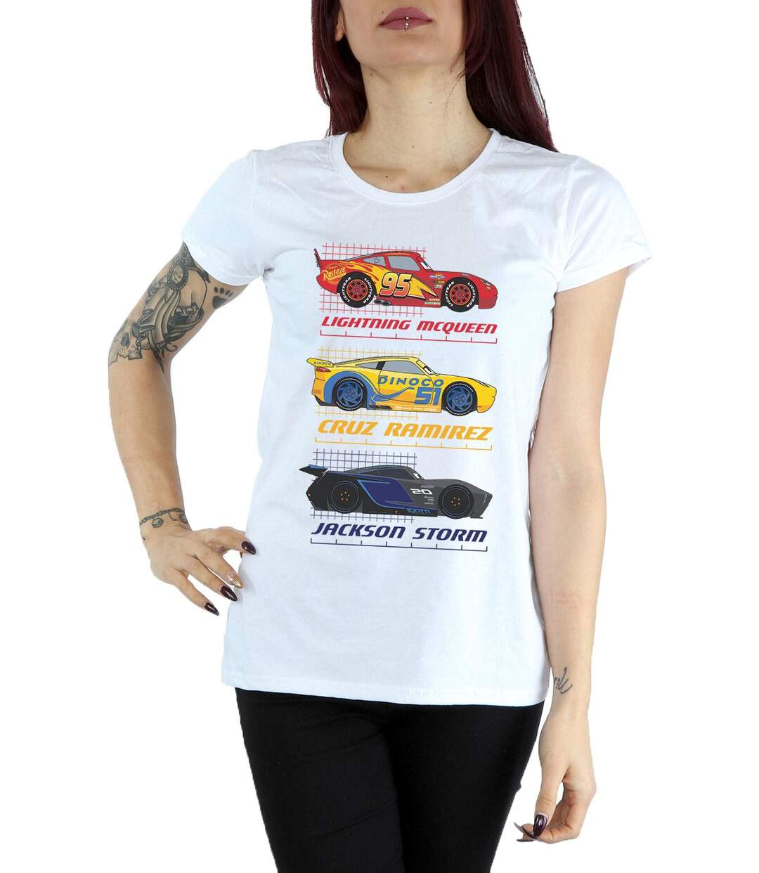 Disney - T-shirt CARS RACER PROFILE - Femme (Blanc) - UTBI13890-3