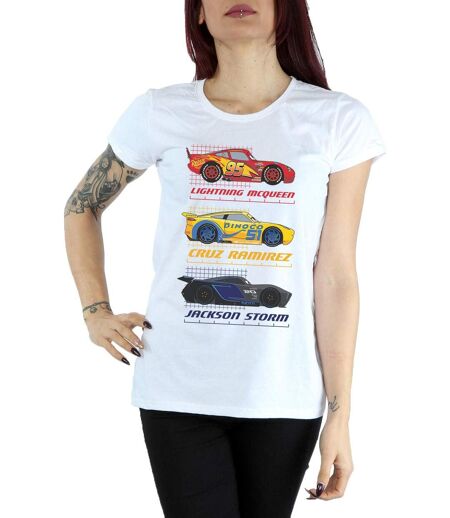 Disney - T-shirt CARS RACER PROFILE - Femme (Blanc) - UTBI13890