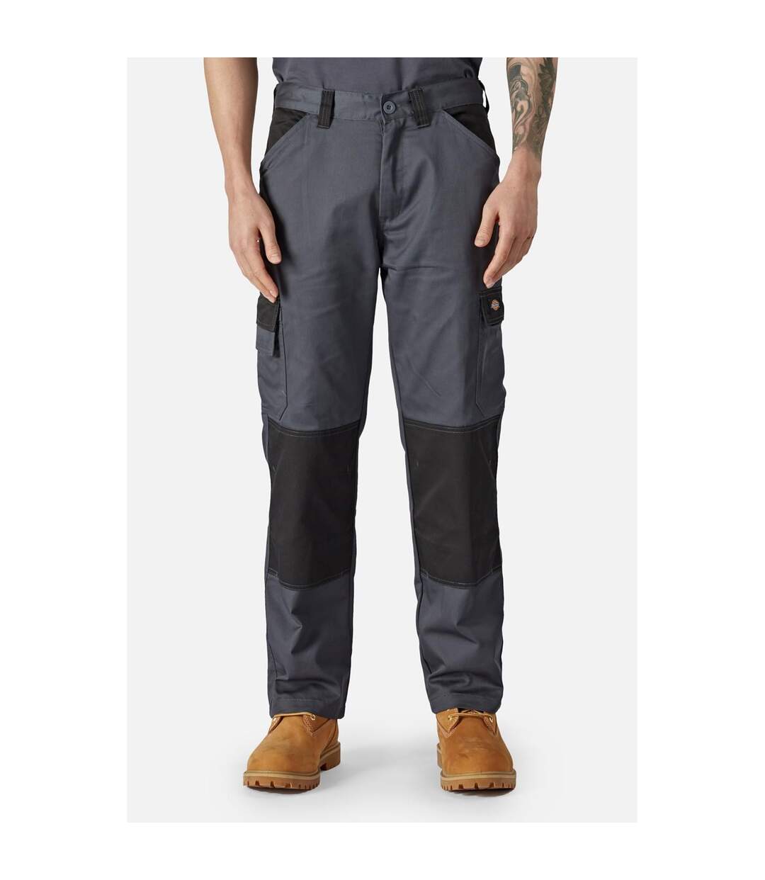 Pantalon de travail homme noir / gris ardoise Dickies-1