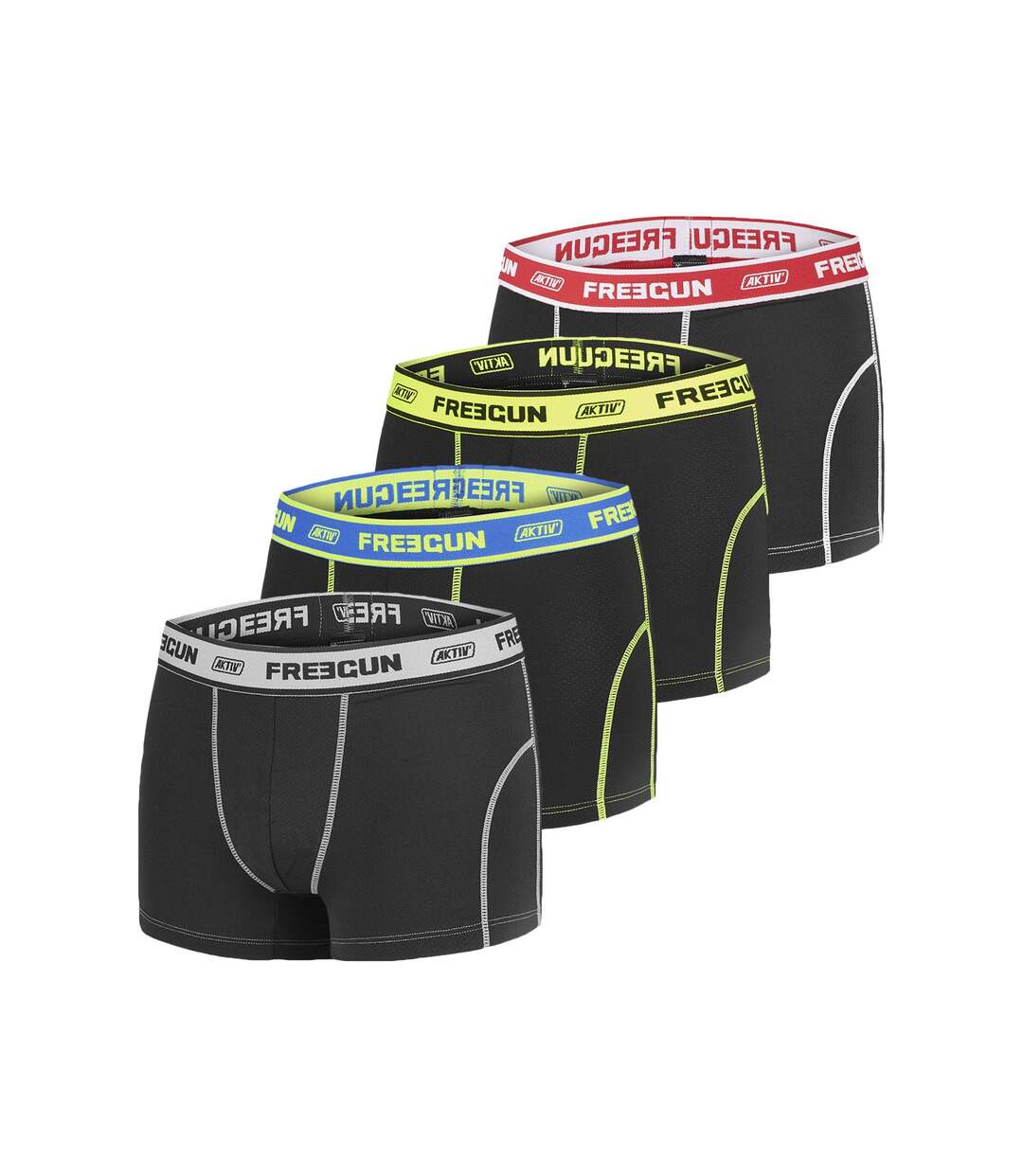 Lot de 4 Boxers homme Aktiv Sport Fluo Freegun