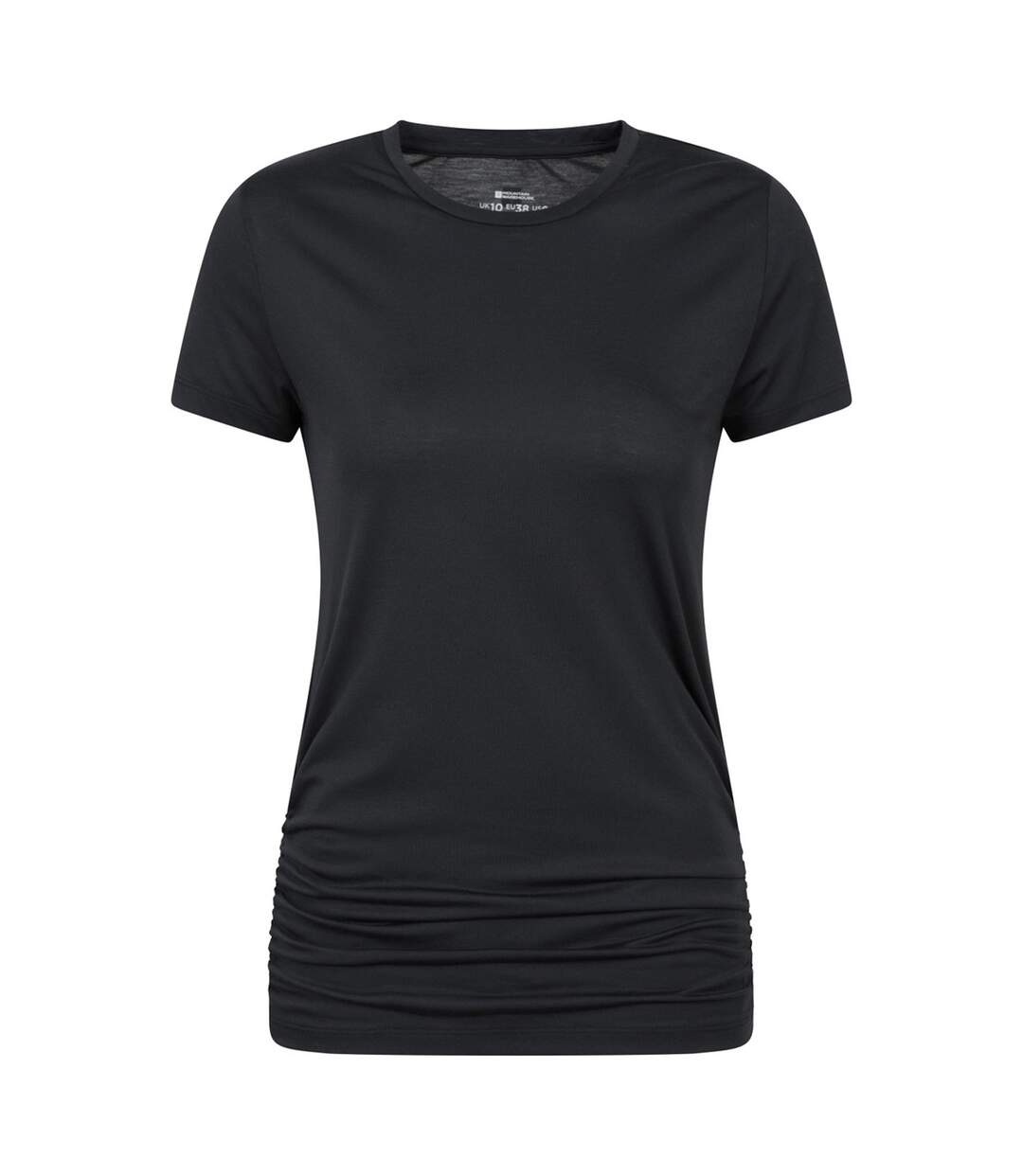 Womens/ladies Active Ruched Longline T-shirt Black Mountain Warehouse-1