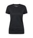 Womens/ladies Active Ruched Longline T-shirt Black Mountain Warehouse-1