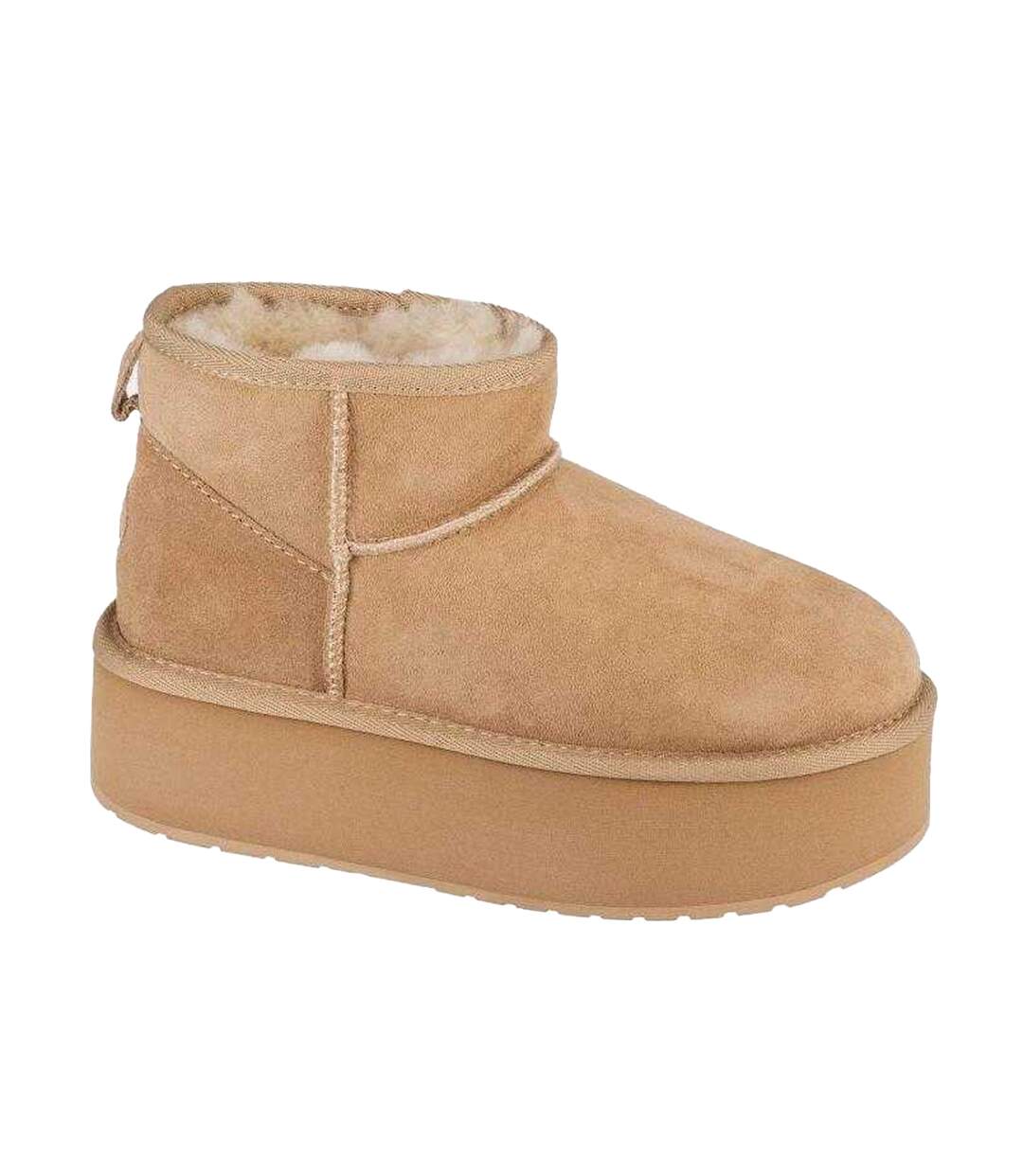 Womens/ladies Stinger Micro Sheepskin Platform Snow Boots Beige EMU Australia-1