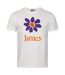 T-shirt Motif/style Marguerite Adulte Vieux Blanc James-1