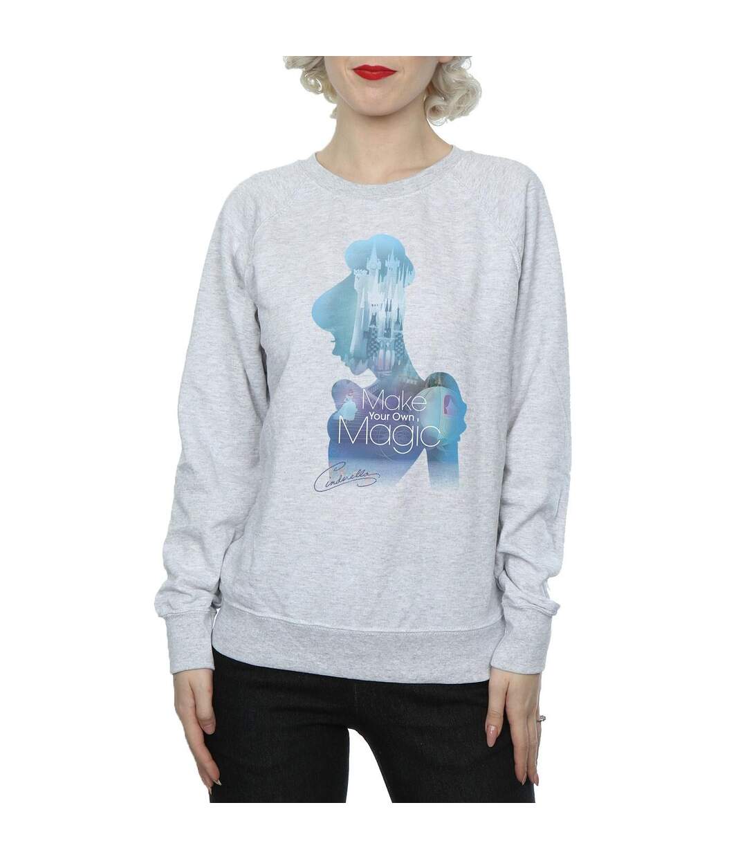 Disney Princess - Sweat CINDERELLA FILLED SILHOUETTE - Femme (Gris chiné) - UTBI10061-3