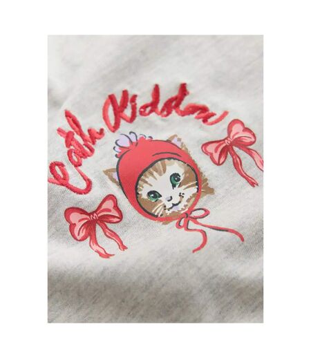 Womens/ladies Cat Pyjama Set Grey Cath Kidston
