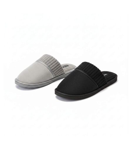 OLIVER GRANT PARIS Pantoufles Mules Homme Côtelées Pack 2 Paires