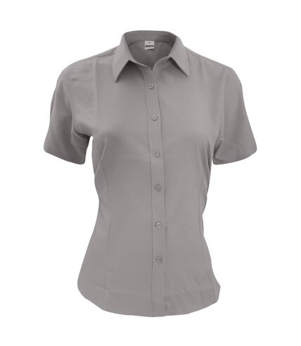 Henbury Womens/Ladies Wicking Anti-bacterial Short Sleeve Work Shirt (Slate Grey)