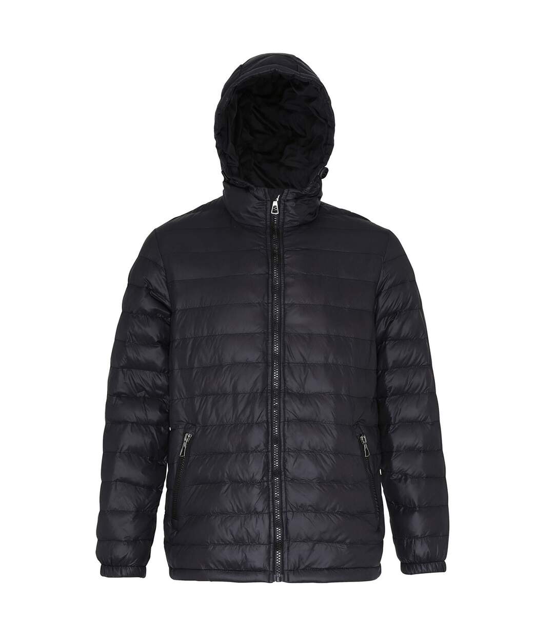 2786 Mens Hooded Water & Wind Resistant Padded Jacket (Black/Black) - UTRW3424