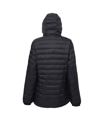 2786 Mens Hooded Water & Wind Resistant Padded Jacket (Black/Red) - UTRW3424
