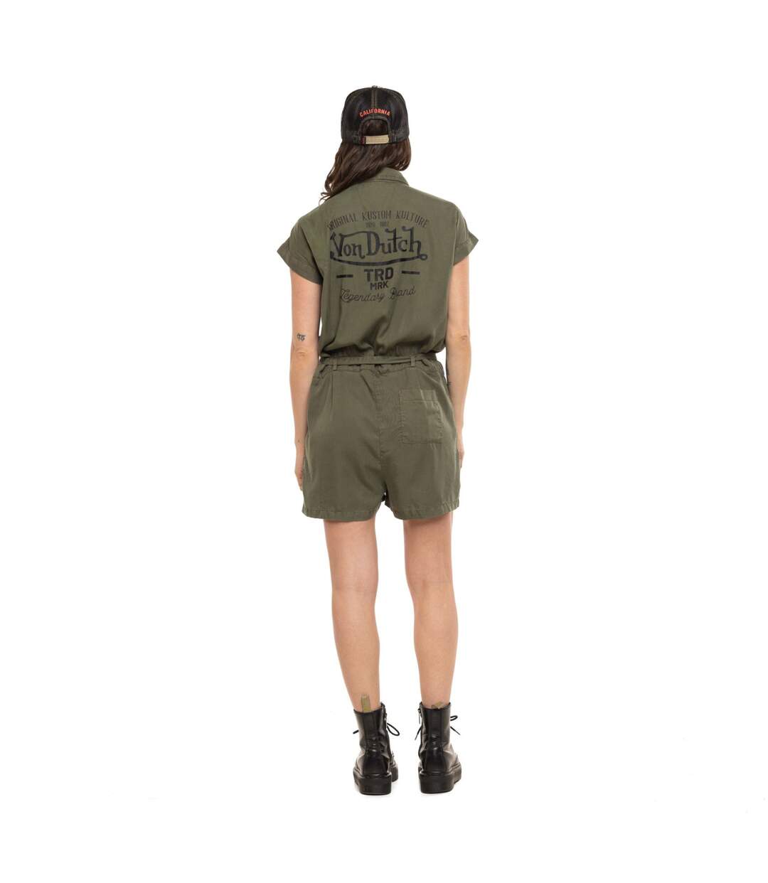 Combi-short fluide en tencel avec broderie  & print dos Aviateur Vondutch-4