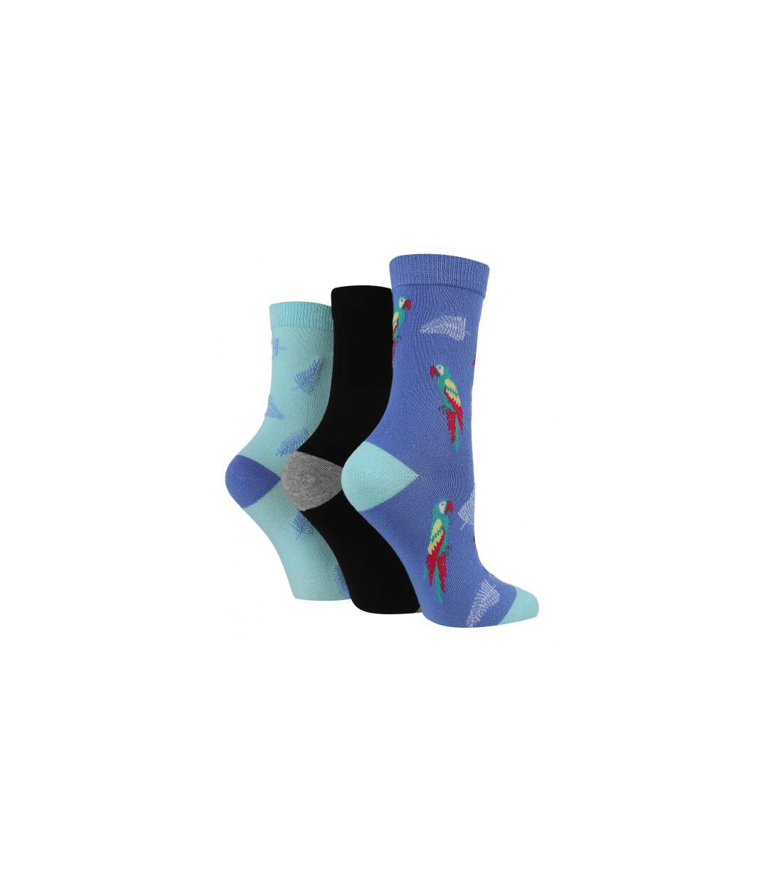 Wild Feet - 3 Pk Ladies Novelty Patterned Cotton Socks