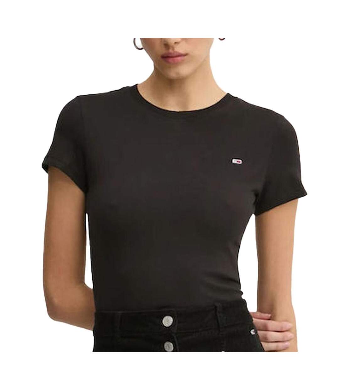 T-shirt noir femme tommy hilfiger tjw - l-1