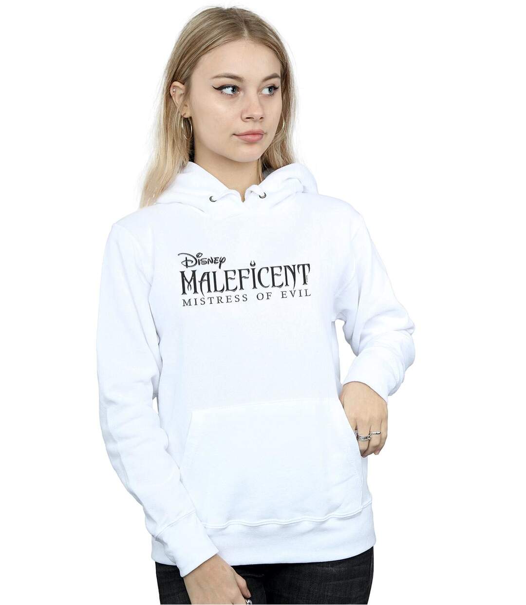 Disney - Sweat à capuche MALEFICENT MISTRESS OF EVIL LOGO - Femme (Blanc) - UTBI10522-2
