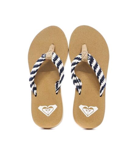 Tongs beiges/marines femme roxy porto - 36