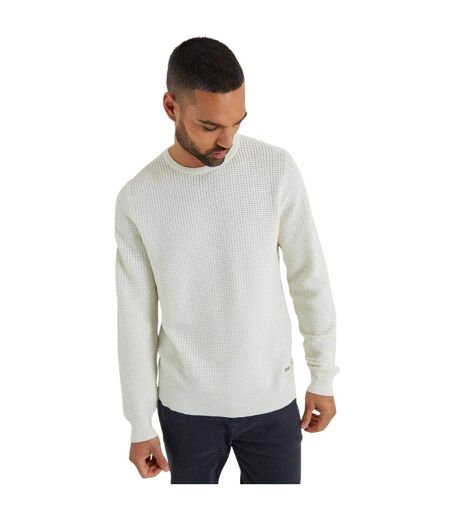 Mens Yarra Textured Regular Jumper Ecru Threadbare